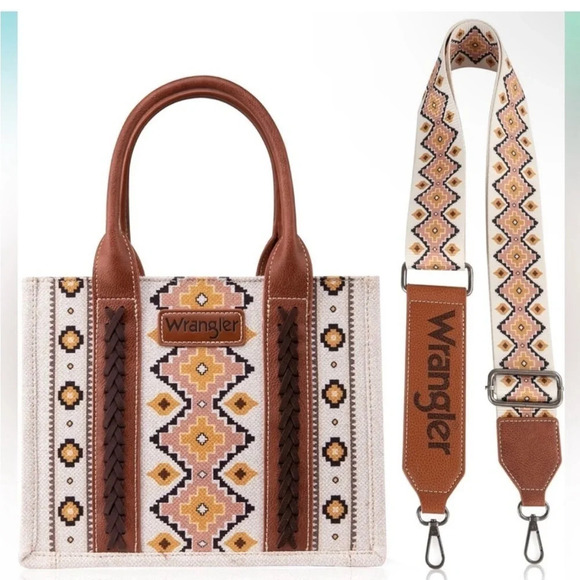 ⭐️NWT⭐️ Wrangler Tote for Women Aztec Top Handle Satchel Purse Boho Shou… - Picture 7 of 9